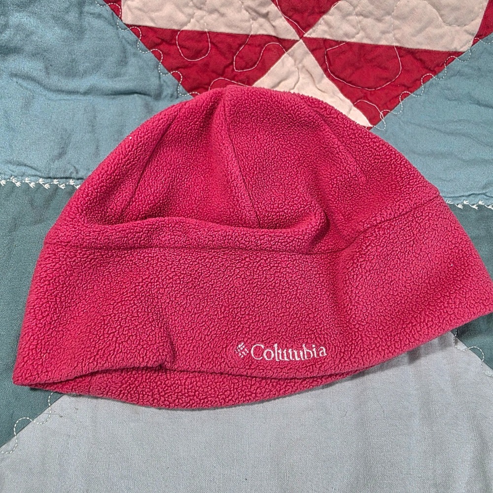 Columbia Fleece Beanie Youth O/S Pink Microfleece Warm Winter Hat